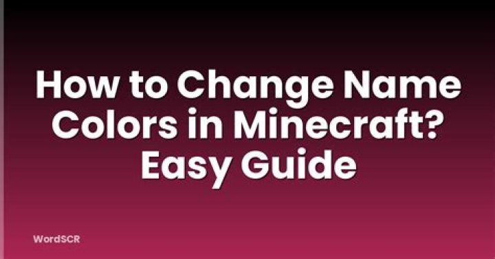 How to change name colors in minecraft
