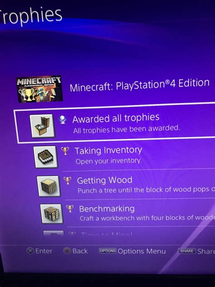 How to check achievements on minecraft ps4