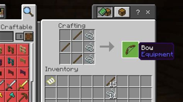 How to craft a bow in minecraft