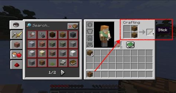 How to craft a stick in minecraft