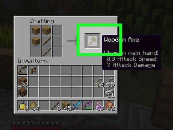How to craft an axe in minecraft