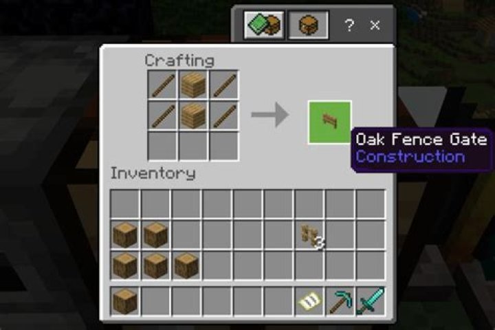 How to craft fence gate in minecraft