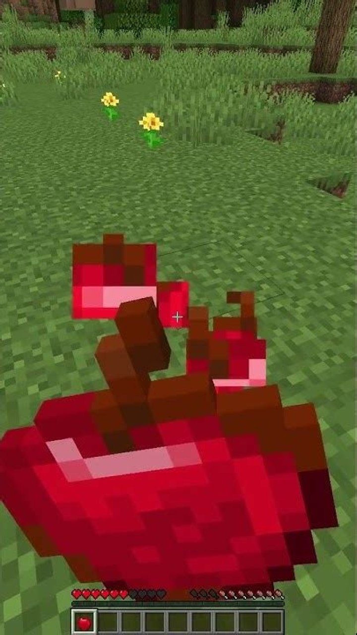 How to eat an apple in minecraft