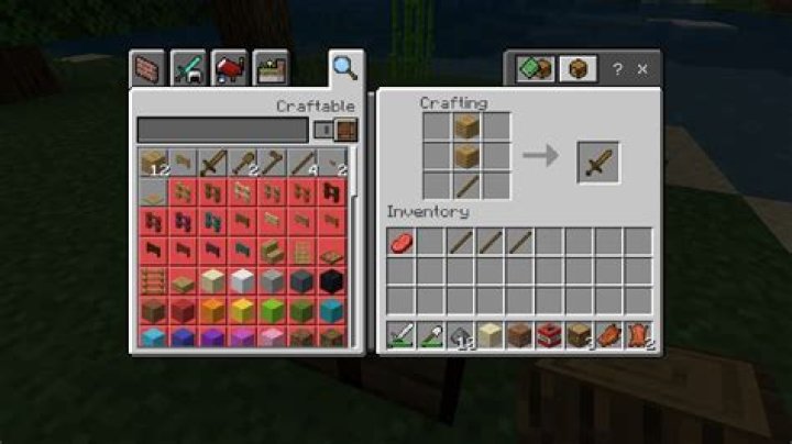 How to make a sword on minecraft