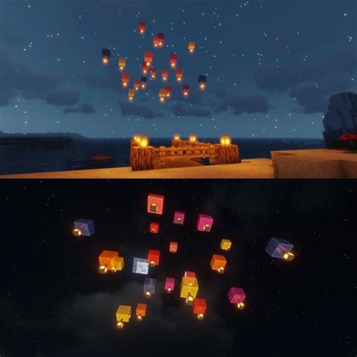 How to make floating lanterns in minecraft