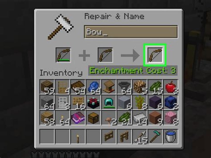 How to repair a bow in minecraft