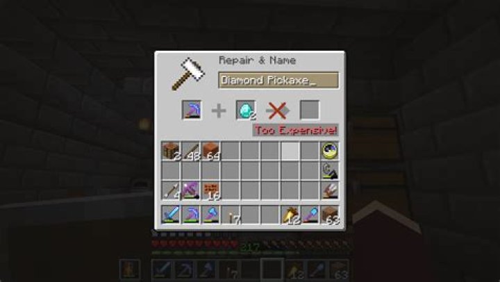 How to repair a pickaxe in minecraft