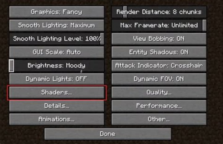 How to turn off shadows in minecraft