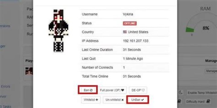 How to unban someone on minecraft server