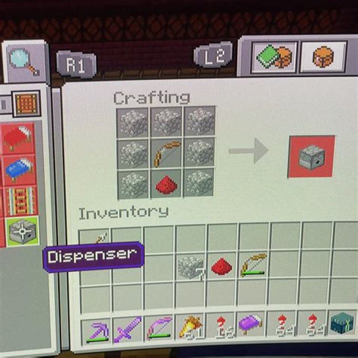 Minecraft how to craft a dispenser