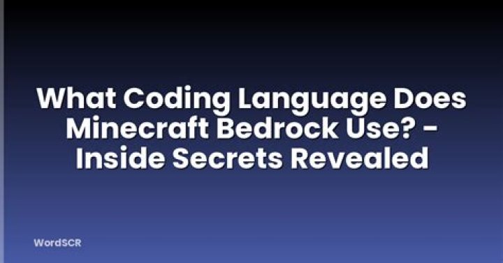 What coding language does minecraft bedrock use