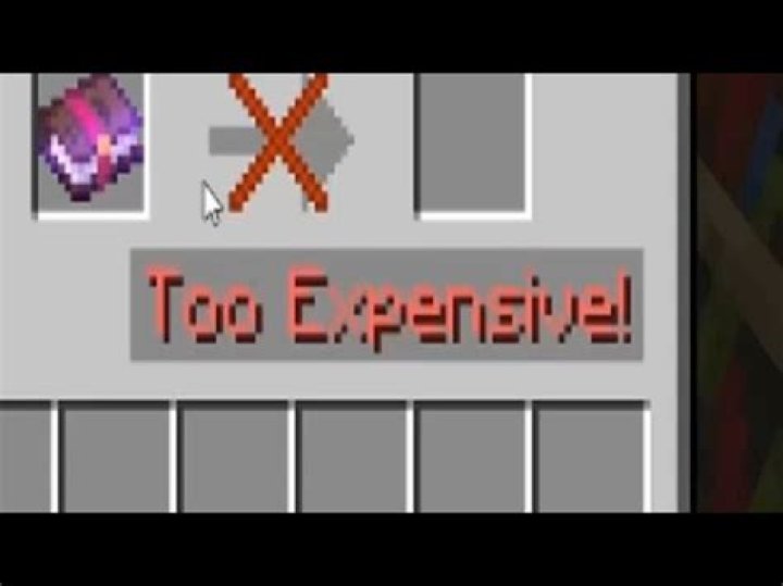 What does too expensive mean in minecraft